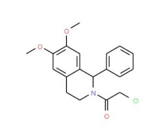 2-Chloro-1-(6,7-dimethoxy-1-phenyl-3,4-dihydro-1H-isoquinolin-2-yl)-ethanone (CAS 66040-35-5) - chemical structure image