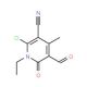 2-chloro-1-ethyl-5-formyl-4-methyl-6-oxo-1,6-dihydropyridine-3-carbonitrile - chemical structure image