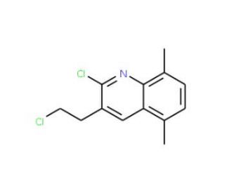 2-Chloro-3-(2-chloroethyl)-5,8-dimethylquinoline (CAS 73930-69-5) - chemical structure image
