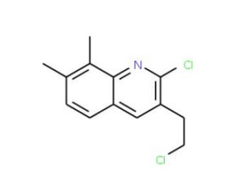 2-Chloro-3-(2-chloroethyl)-7,8-dimethylquinoline (CAS 893724-67-9) - chemical structure image