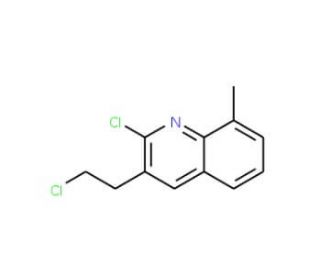2-Chloro-3-(2-chloroethyl)-8-methylquinoline (CAS 63742-82-5) - chemical structure image
