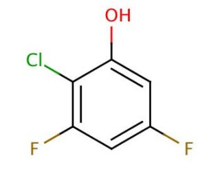 2-Chloro-3,5-difluorophenol (CAS 206986-81-4) - chemical structure image