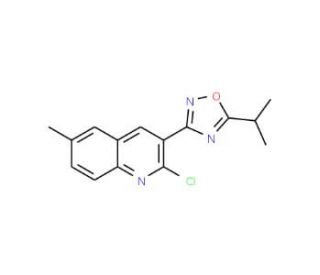 2-Chloro-3-(5-isopropyl-1,2,4-oxadiazol-3-yl)-6-methylquinoline (CAS 1142201-76-0) - chemical structure image