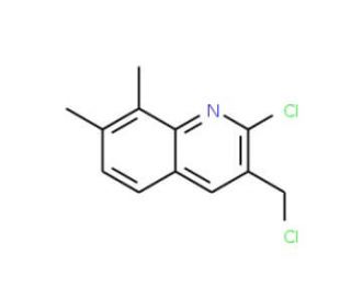 2-chloro-3-(chloromethyl)-7,8-dimethylquinoline (CAS 794582-35-7) - chemical structure image