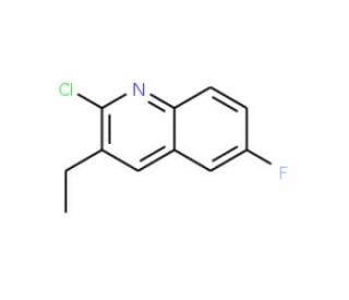 2-Chloro-3-ethyl-6-fluoroquinoline (CAS 1031928-06-9) - chemical structure image