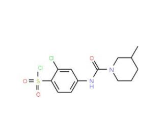 2-Chloro-4-[(3-methyl-piperidine-1-carbonyl)-amino]-benzenesulfonyl chloride - chemical structure image