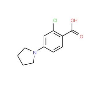 2-Chloro-4-(1-pyrrolidinyl)benzenecarboxylic acid (CAS 192513-60-3) - chemical structure image