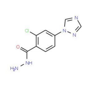 2-Chloro-4-(1H-1,2,4-triazol-1-yl)-benzenecarbohydrazide - chemical structure image