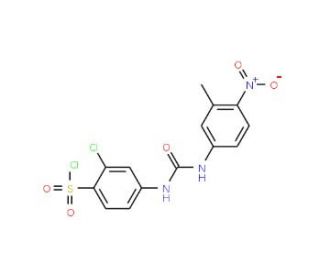 2-Chloro-4-[3-(3-methyl-4-nitro-phenyl)-ureido]-benzenesulfonyl chloride - chemical structure image