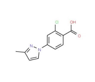 2-Chloro-4-(3-methyl-1H-pyrazol-1-yl)-benzenecarboxylic acid - chemical structure image