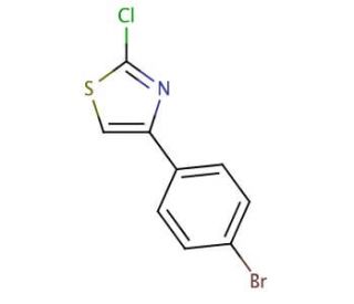 2-Chloro-4-(4-bromophenyl)thiazole (CAS 3884-33-1) - chemical structure image