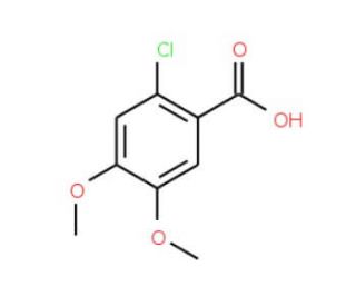 2-Chloro-4,5-dimethoxybenzoic acid (CAS 60032-95-3) - chemical structure image