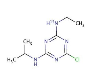 2-Chloro-4-ethylamino-15N-6-isopropylamino-1,3,5-triazine (CAS 287476-17-9) - chemical structure image