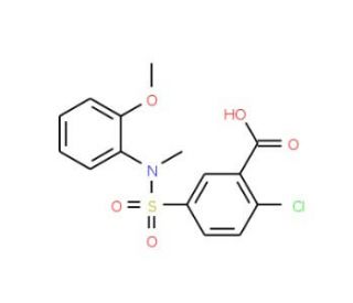 2-Chloro-5-[(2-methoxy-phenyl)-methyl-sulfamoyl]-benzoic acid - chemical structure image
