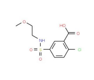 2-chloro-5-{[(2-methoxyethyl)amino]sulfonyl}benzoic acid (CAS 716358-45-1) - chemical structure image