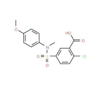 2-Chloro-5-[(4-methoxy-phenyl)-methyl-sulfamoyl]-benzoic acid - chemical structure image