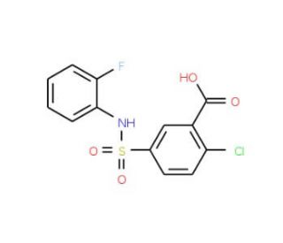 2-Chloro-5-(2-fluoro-phenylsulfamoyl)-benzoic acid - chemical structure image