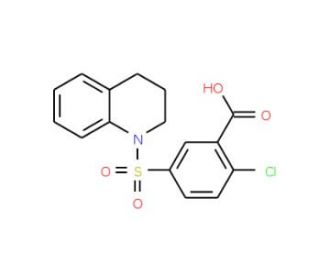 2-Chloro-5-(3,4-dihydro-2H-quinoline-1-sulfonyl)-benzoic acid - chemical structure image