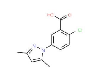 2-Chloro-5-(3,5-dimethyl-pyrazol-1-yl)-benzoicacid - chemical structure image