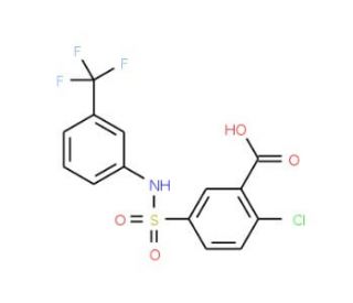 2-Chloro-5-(3-trifluoromethyl-phenylsulfamoyl)-benzoic acid - chemical structure image
