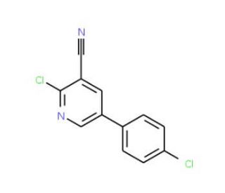 2-Chloro-5-(4-chlorophenyl)nicotinonitrile (CAS 35982-99-1) - chemical structure image