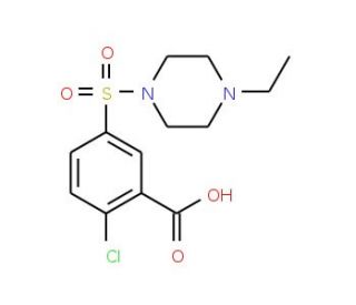 2-Chloro-5-(4-ethyl-piperazine-1-sulfonyl)-benzoic acid - chemical structure image