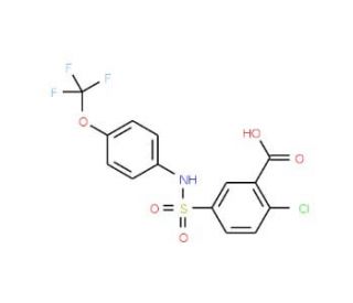 2-chloro-5-({[4-(trifluoromethoxy)phenyl]amino}sulfonyl)benzoic acid - chemical structure image