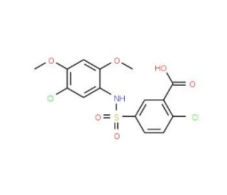 2-Chloro-5-(5-chloro-2,4-dimethoxy-phenylsulfamoyl)-benzoic acid - chemical structure image