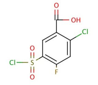 2-Chloro-5-chlorosulfonyl-4-fluorobenzoic acid (CAS 264927-50-6) - chemical structure image