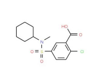 2-chloro-5-{[cyclohexyl(methyl)amino]sulfonyl}benzoic acid - chemical structure image