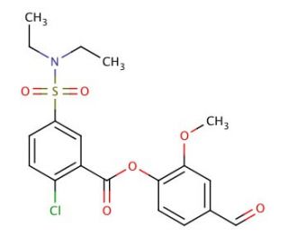 2-Chloro-5-diethylsulfamoyl-benzoic acid 4-formyl-2-methoxy-phenyl ester - chemical structure image