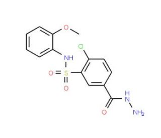 2-chloro-5-(hydrazinocarbonyl)-N-(2-methoxyphenyl)benzenesulfonamide - chemical structure image