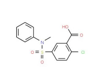 2-Chloro-5-(methyl-phenyl-sulfamoyl)-benzoic acid - chemical structure image