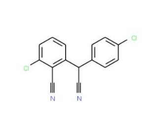 2-Chloro-6-[(4-chlorophenyl)(cyano)methyl]-benzenecarbonitrile (CAS 338953-31-4) - chemical structure image