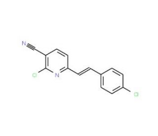 2-Chloro-6-[2-(4-chlorophenyl)vinyl]nicotinonitrile (CAS 946601-99-6) - chemical structure image