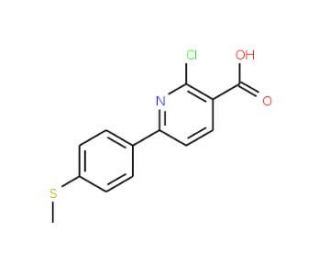 2-Chloro-6-[4-(methylsulfanyl)phenyl]nicotinicacid - chemical structure image