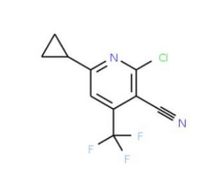 2-Chloro-6-cyclopropyl-4-(trifluoromethyl)-nicotinonitrile - chemical structure image