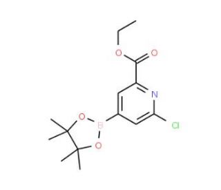 2-Chloro-6-(ethoxycarbonyl)pyridine-4-boronic acid, pinacol ester (CAS 741709-70-6) - chemical structure image