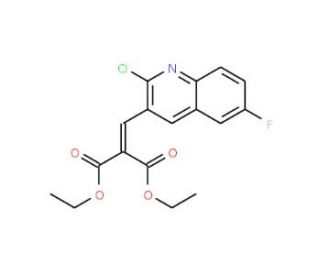 2-Chloro-6-fluoro-3-(2,2-diethoxycarbonyl)vinylquinoline (CAS 1031928-73-0) - chemical structure image