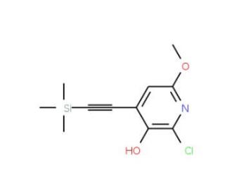 2-Chloro-6-methoxy-4-[2-(trimethylsilyl)ethynyl]-3-pyridinol - chemical structure image