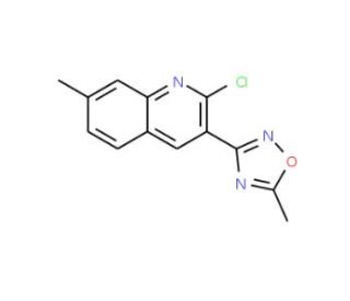 2-Chloro-7-methyl-3-(5-methyl-1,2,4-oxadiazol-3-yl)quinoline - chemical structure image