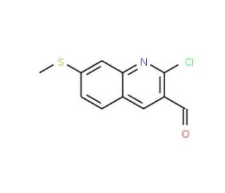 2-Chloro-7-methylsulfanyl-quinoline-3-carbaldehyde - chemical structure image