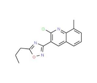 2-Chloro-8-methyl-3-(5-propyl-1,2,4-oxadiazol-3-yl)quinoline (CAS 1142201-69-1) - chemical structure image