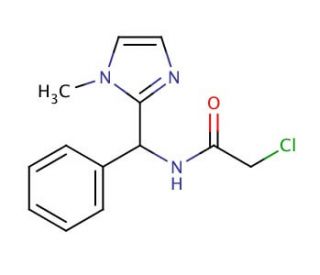 2-chloro-N-[(1-methyl-1H-imidazol-2-yl)(phenyl)methyl]acetamide - chemical structure image