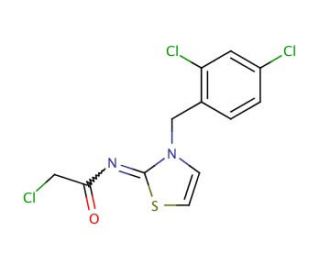 2-chloro-N-[(2Z)-3-(2,4-dichlorobenzyl)-1,3-thiazol-2(3H)-ylidene]acetamide - chemical structure image