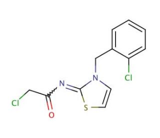 2-chloro-N-[(2Z)-3-(2-chlorobenzyl)-1,3-thiazol-2(3H)-ylidene]acetamide - chemical structure image