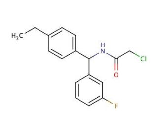 2-chloro-N-[(4-ethylphenyl)(3-fluorophenyl)methyl]acetamide - chemical structure image