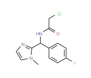 2-chloro-N-[(4-fluorophenyl)(1-methyl-1H-imidazol-2-yl)methyl]acetamide - chemical structure image