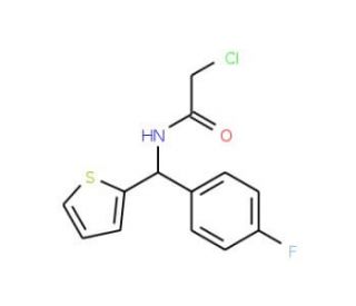 2-chloro-N-[(4-fluorophenyl)(thien-2-yl)methyl]acetamide - chemical structure image