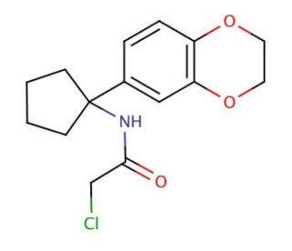 2-chloro-N-[1-(2,3-dihydro-1,4-benzodioxin-6-yl)cyclopentyl]acetamide - chemical structure image